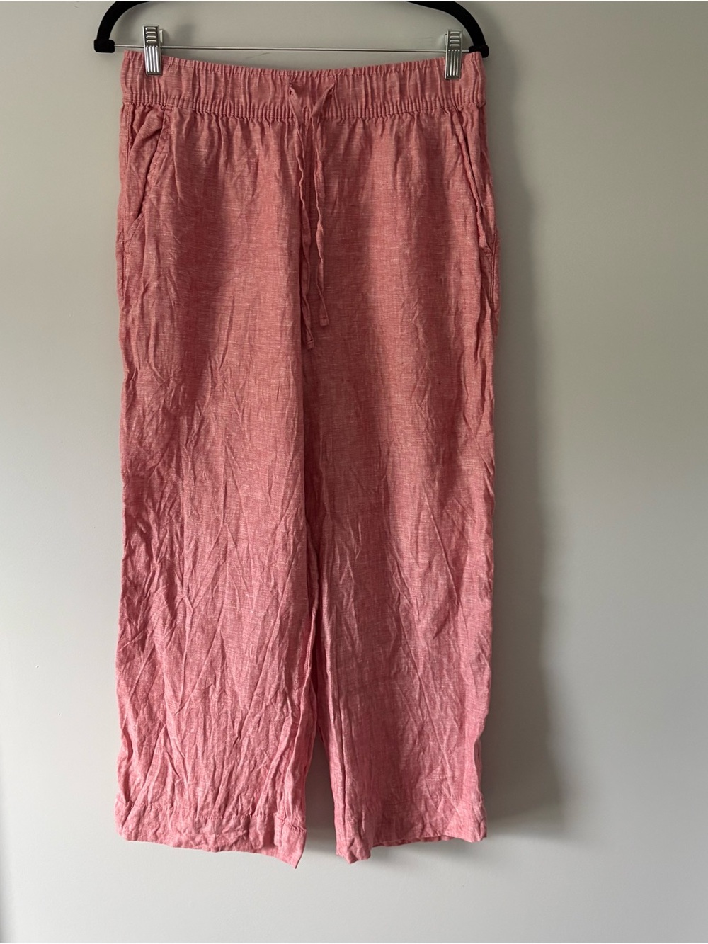 Christian Siriano Dusty Rose 100 % Linen Drawstring Pants
